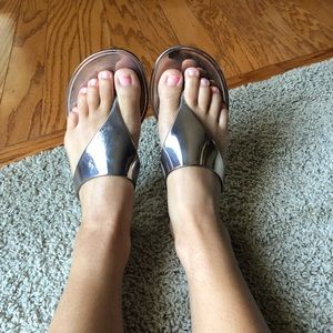 Metallic sandals